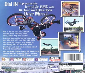 Dave Mirra Freestyle BMX (EU) box cover back